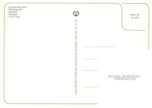 AK / Ansichtskarte Bad_Liebenstein Schloss Altenstein Rosengarten Kurhaus Postamt Haus Olga Bad_Liebenstein