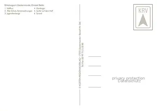 AK / Ansichtskarte Bellin_Ueckermuende Haffhus Alte Schule Ferienwohnungen Jugendherberge Dorfanger Surfer Strand Bellin Ueckermuende