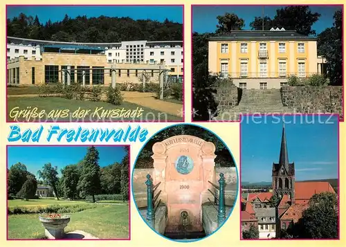 AK / Ansichtskarte Bad_Freienwalde Kurklinik Schloss Kurpark Kurquelle Kirche Bad_Freienwalde