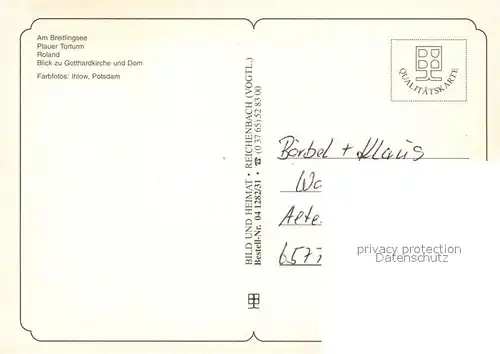 AK / Ansichtskarte Brandenburg_Havel Sonnenuntergang am Breitlingsee Plauer Torturm Rolandstatue Stadtpanorama Gotthardkirche Dom Brandenburg Havel