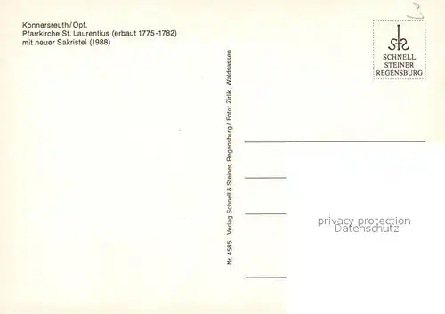 AK / Ansichtskarte Konnersreuth_Oberpfalz Pfarrkirche St Laurentius 18. Jhdt. mit neuer Sakristei Konnersreuth Oberpfalz