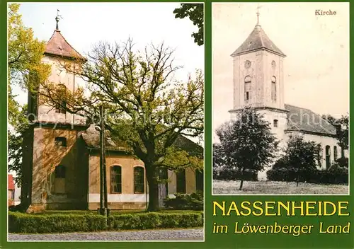 AK / Ansichtskarte Nassenheide Dorfkirche heute und vor 90 Jahren Nassenheide