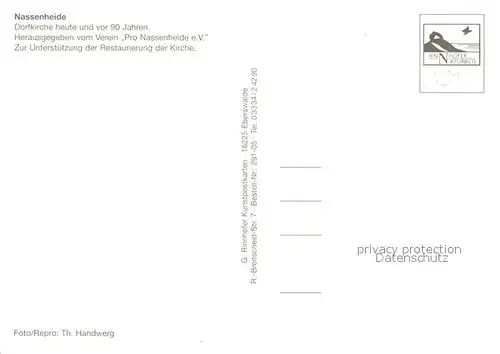 AK / Ansichtskarte Nassenheide Dorfkirche heute und vor 90 Jahren Nassenheide