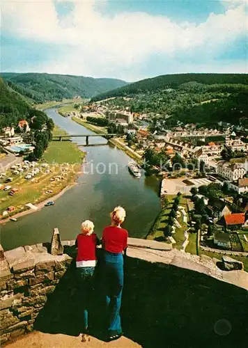 AK / Ansichtskarte Bad_Karlshafen Panorama Wesertal Blick vom Hugenottenturm Bad_Karlshafen