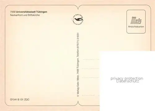 AK / Ansichtskarte Tuebingen Haeuserpartie am Neckar Stiftskirche am Abend Tuebingen