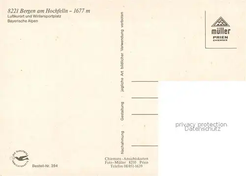 AK / Ansichtskarte Bergen_Chiemgau Gesamtansicht mit Hochfelln und Hochgern Chiemgauer Alpen Bergen Chiemgau