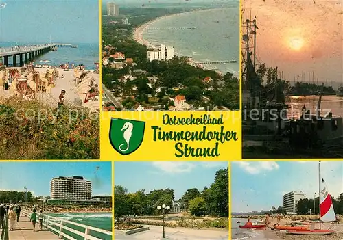 AK / Ansichtskarte Timmendorfer_Strand Strand Seebruecke Hotel Maritim Parkanlagen Hafen Fliegeraufnahme Timmendorfer_Strand