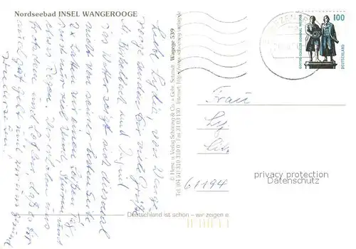 AK / Ansichtskarte Wangerooge_Nordseebad Nordseeinsel Fliegeraufnahme Wangerooge_Nordseebad