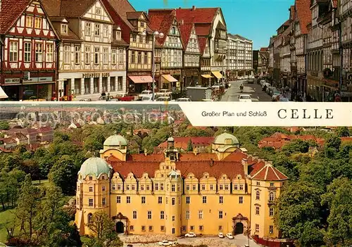 AK / Ansichtskarte Celle_Niedersachsen Grosser Plan Altstadt Fachwerkhaeuser Schloss Celle_Niedersachsen