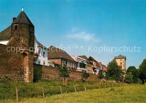 AK / Ansichtskarte Zons Rheinfront Wachttuermchen Rheinturm Stadtmauer Zons
