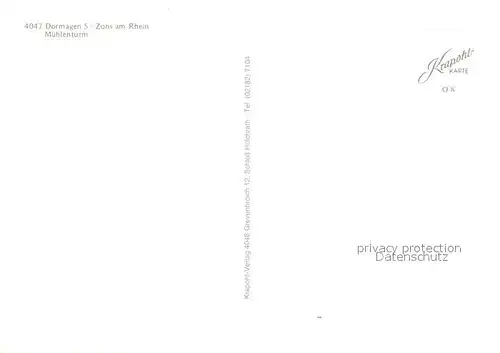 AK / Ansichtskarte Zons Muehlenturm Stadtmauer Zons