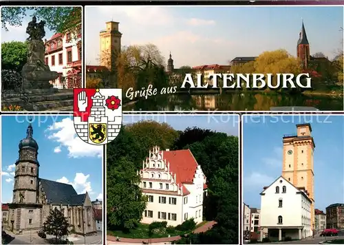 AK / Ansichtskarte Altenburg_Thueringen Skatbrunnen Kunstturm Bartholomaikirche Rote Spitzen Pohlhof Altenburg Thueringen