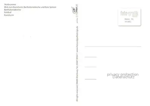 AK / Ansichtskarte Altenburg_Thueringen Skatbrunnen Kunstturm Bartholomaikirche Rote Spitzen Pohlhof Altenburg Thueringen