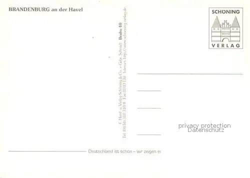 AK / Ansichtskarte Brandenburg_Havel Rathaus Havel Anlegestelle Dampfer Steintorturm Kirche Wappen Krone Brandenburg Havel