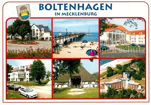 AK / Ansichtskarte Boltenhagen_Ostseebad Hotel Restaurant Reetdachhaus Strand Seebruecke Fliegeraufnahme Boltenhagen_Ostseebad