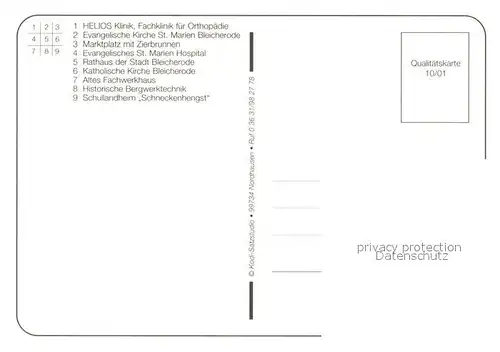 AK / Ansichtskarte Bleicherode Klinik Kirche Marktplatz Zierbrunnen Hospital Rathaus Fachwerkhaus Historische Bergwerktechnik Schullandheim Bleicherode