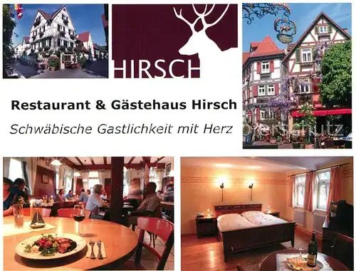 AK / Ansichtskarte Besigheim Restaurant Gaestehaus Hirsch Fachwerkhaus Besigheim