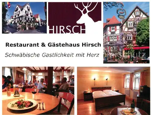 AK / Ansichtskarte Besigheim Restaurant Gaestehaus Hirsch Fachwerkhaus Besigheim