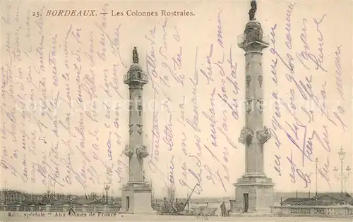 AK / Ansichtskarte Bordeaux Les Colonnes Rostrales Bordeaux