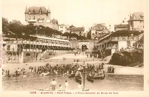 AK / Ansichtskarte Biarritz_Pyrenees_Atlantiques Port vieux Etablissement de Bains de Mer Biarritz_Pyrenees