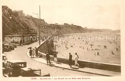 AK / Ansichtskarte Biarritz_Pyrenees_Atlantiques La Plage et la Cote des Basques Biarritz_Pyrenees