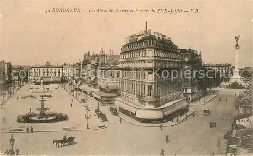 AK / Ansichtskarte Bordeaux Les Allees de Tourny et le cours du XXX Juillet Monument Bordeaux