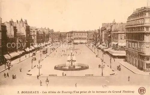 AK / Ansichtskarte Bordeaux Les Allees de Tourny vue prise de la terrasse du Grand Theatre Bordeaux
