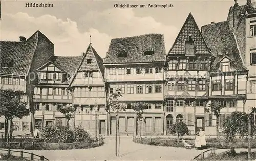 AK / Ansichtskarte Hildesheim Gildehaeuser am Andreasplatz Fachwerkhaeuser Altstadt Hildesheim