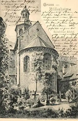 AK / Ansichtskarte Hildesheim 1000jaehriger Rosenstock Friedhof Mariendom Hildesheim