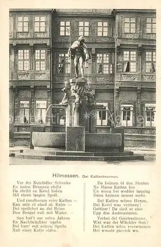 AK / Ansichtskarte Hildesheim Katzenbrunnen Gedicht Hildesheim