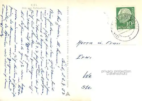 AK / Ansichtskarte Kiel Panorama Blick vom Rathausturm Kiel