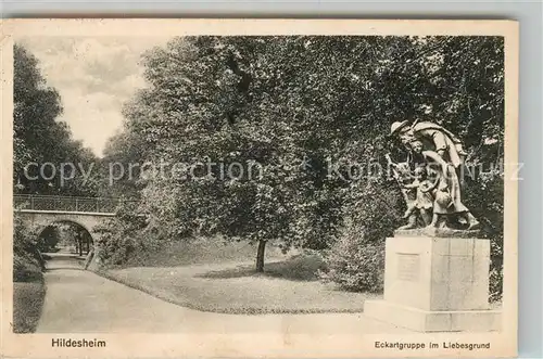 AK / Ansichtskarte Hildesheim Eckartgruppe im Liebesgrund Denkmal Statuen Hildesheim