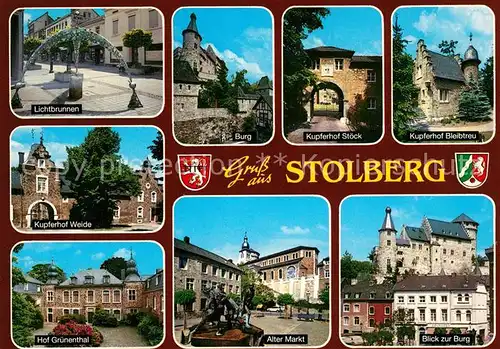 AK / Ansichtskarte Stolberg_Harz Lichtbrunnen Burg Kupferhof Stoeck Kupferhof Bleibtreu Hof Gruenenthal  Stolberg Harz