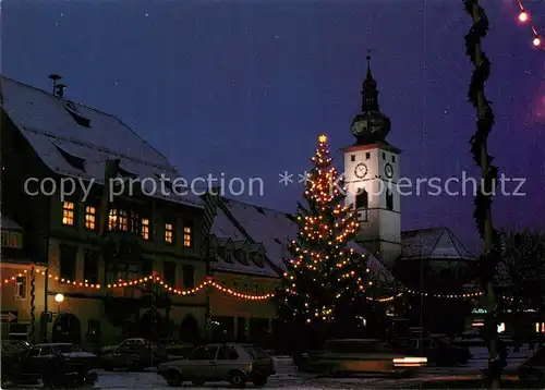 AK / Ansichtskarte Tirschenreuth Marktplatz zur Weihnachtszeit Tirschenreuth