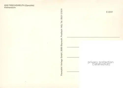 AK / Ansichtskarte Tirschenreuth Klettnersturm Tirschenreuth