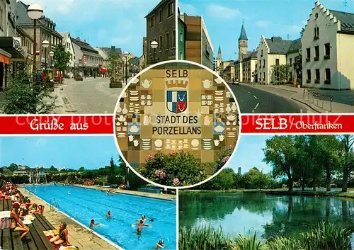 AK / Ansichtskarte Selb Porzellanstadt Freibad Teichpartie Selb