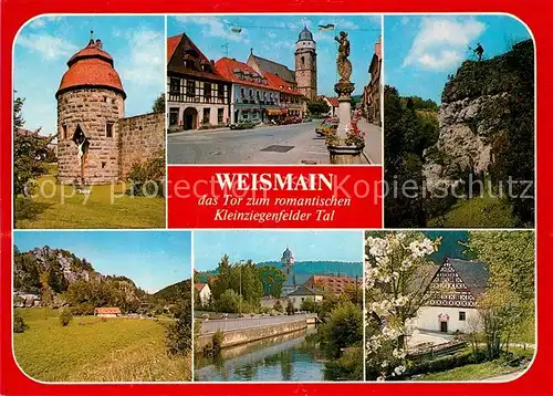 AK / Ansichtskarte Weismain Steinturm Bruecke Fachwerk Weismain