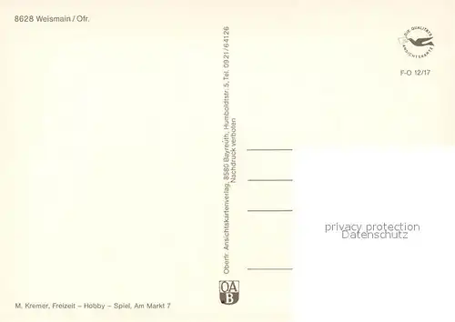 AK / Ansichtskarte Weismain Stadttor Muehlenrad Kirche Weismain