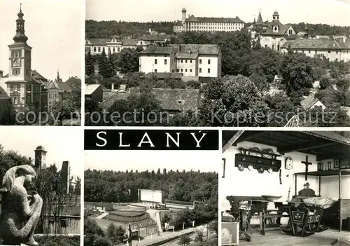AK / Ansichtskarte Slany Radnice Museum Park  Slany
