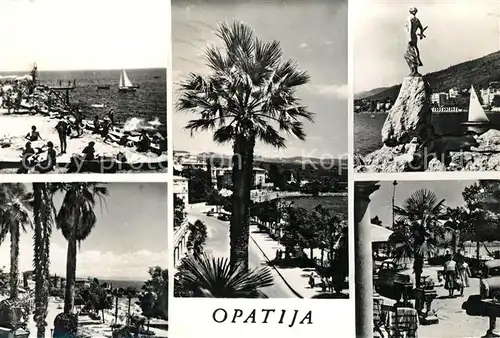 AK / Ansichtskarte Opatija_Istrien Strand Denkmal  Opatija_Istrien