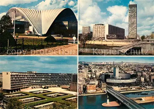 AK / Ansichtskarte Paris Fliegeraufnahme Palais de la Defense Tour Nobel Palais de UNESCO  Paris