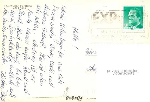 AK / Ansichtskarte Cala_Ferrera Hotel mit Strand 