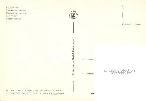 AK / Ansichtskarte Riccione Fliegeraufnahme mit Strand Riccione