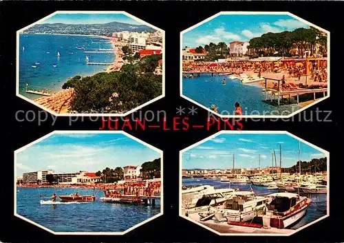 AK / Ansichtskarte Juan les Pins Hafen Strand Juan les Pins