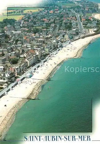 AK / Ansichtskarte Saint Aubin sur Mer_Seine Maritime Fliegeraufnahme mit Strand Saint Aubin sur Mer