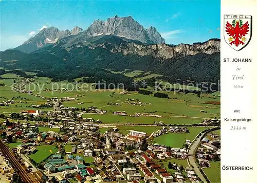 AK / Ansichtskarte St_Johann_Tirol Fliegeraufnahme mit Wildem Kaiser  St_Johann_Tirol