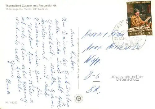 AK / Ansichtskarte Zurzach Thermalbad mit Rheumaklinik Zurzach