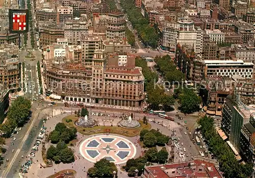 AK / Ansichtskarte Barcelona_Cataluna Fliegeraufnahme Place Catalogne Barcelona Cataluna