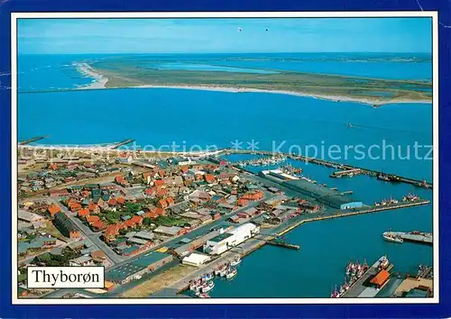 AK / Ansichtskarte Thyboron Fliegeraufnahme mit Hafen Thyboron