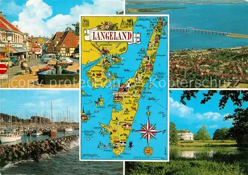 AK / Ansichtskarte Langeland_Daenemark Fliegeraufnahme Hafen Torvet Egelokke lagplan Langeland_Daenemark